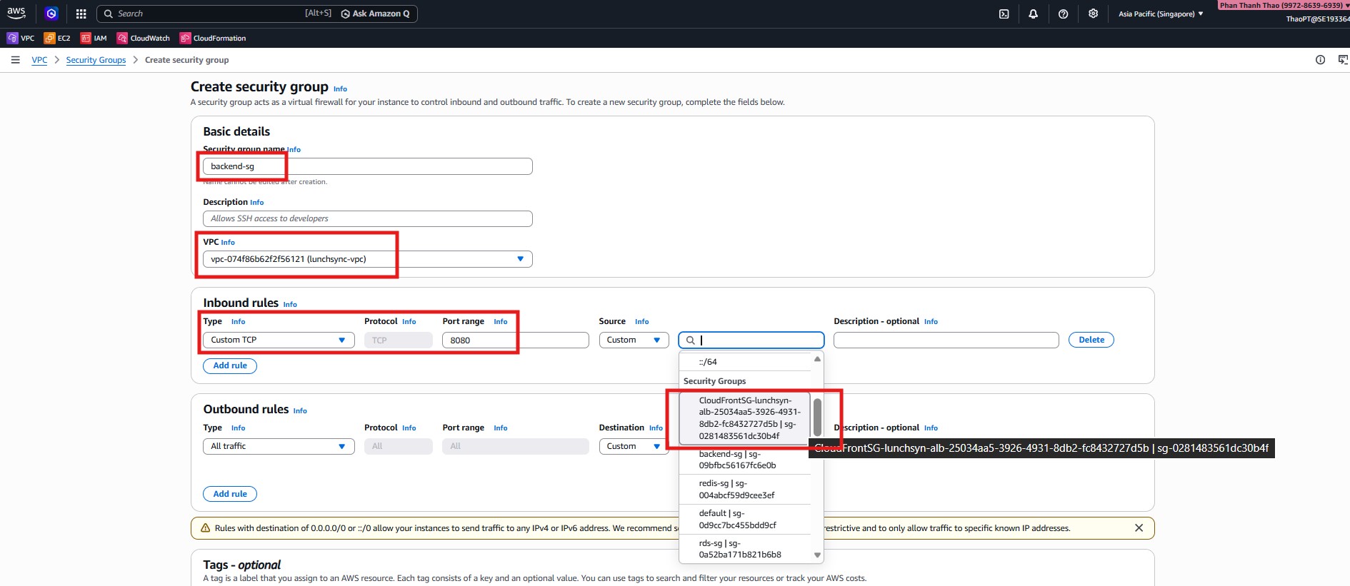 Security Group step 2