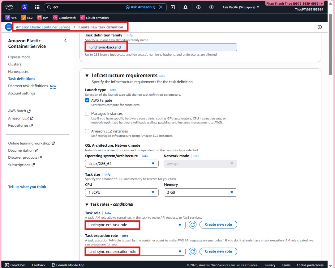 Task Definition step 1