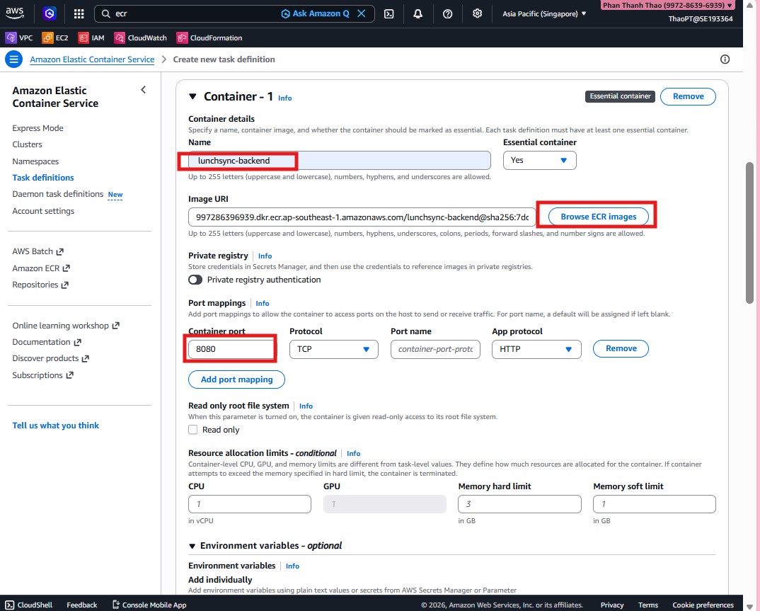 Task Definition step 2